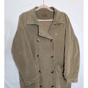POL Corduroy Double Breasted Trench Jacket Women's Size XL Oversized Boho Vibes